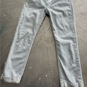 Hudson Jeans Blue Cropped Distressed Ankle